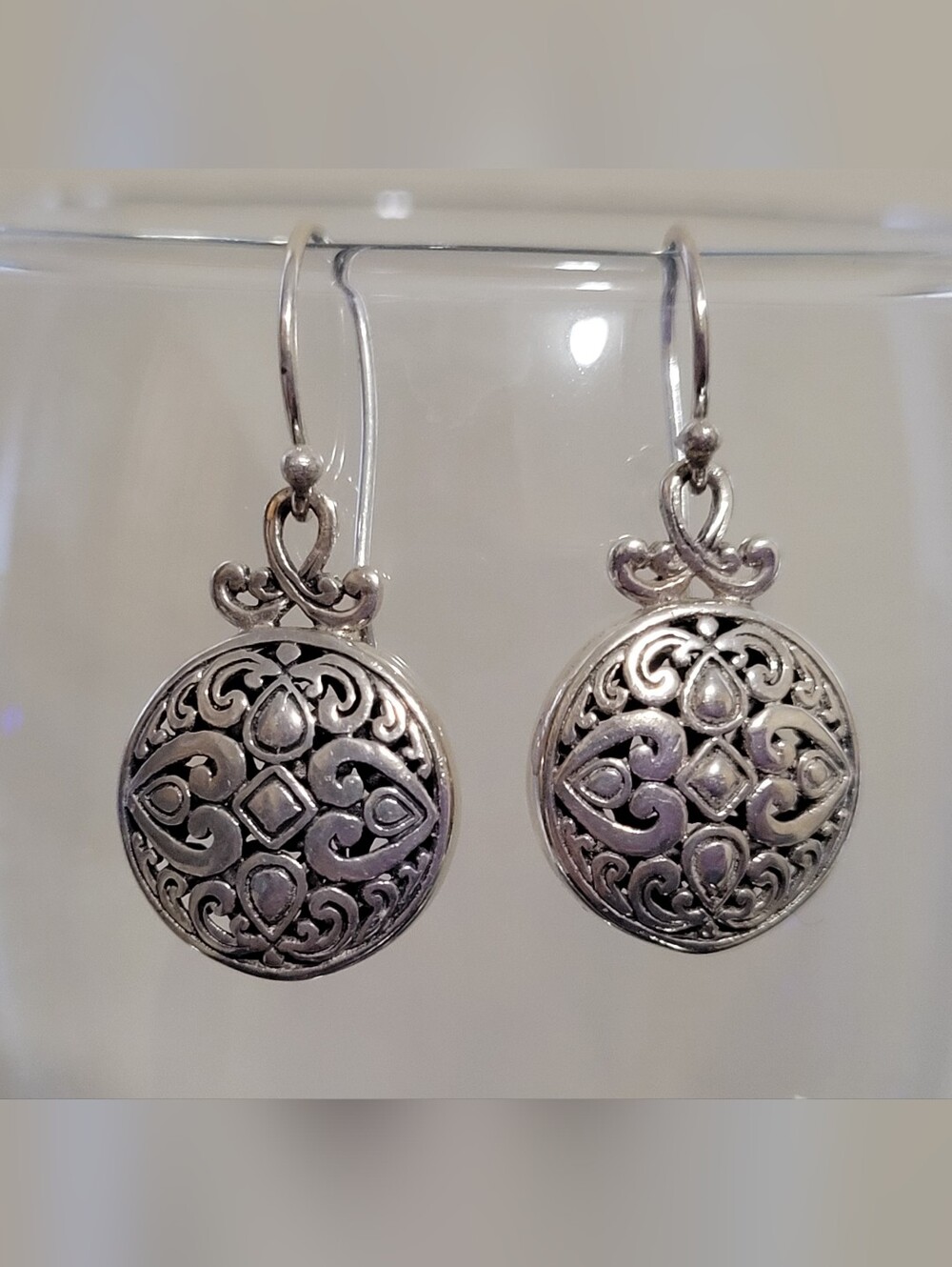 Gorgeous Filigree Sterling Silver Dome Earrings